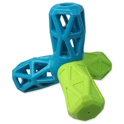 Obrázok produktu pre Hračka DOG FANTASY geometrická pískacia modro-zelená 12,9 cm
