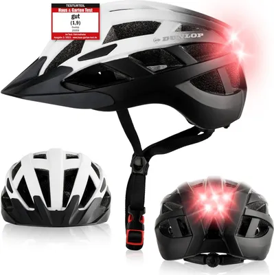 Produktbild von Fahrradhelm mit Licht - Sofort gesehen Werden - Ultraleichter Spezial Damen Herren Kinder Fahrrad Helm mit Visier und Rücklicht für hohe Sicherheit - Urban Helm Weiß Gr. S