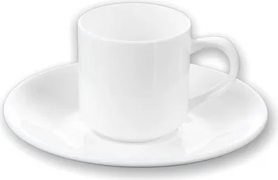 Produktbild von Wilmax Kaffee Tassen Set mit Untertassen 90 ml, 2er-Set – WL-993007/2C