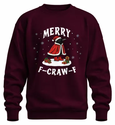 Obrázok produktu pre Vranie Vianoce Funny Merry F CRAW F Santa Cape Gift Uni mikina, bordová, L
