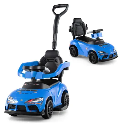Produktbild von 3-in-1-Laufauto für Kleinkinder mit Schiebegriff, blau