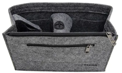 Produktbild von Handtaschen Organizer 27x10x16cm M Filz Tasche Innentasche Taschen Einsatz Grau