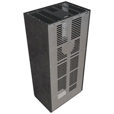 Produktbild von Kaminbausatz KRATKI FLOKI BOX links 8 kW Ø 160 Quarzsinter FOKOS GRAFITE