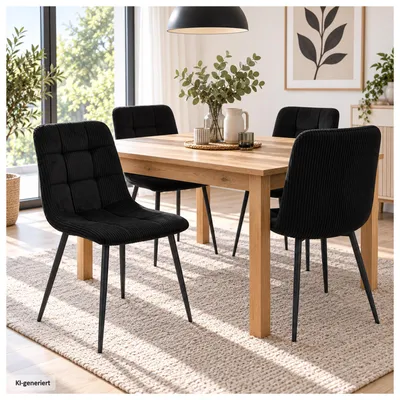 Produktbild von Esszimmerstuhl Mesa Cordstoff Schwarz