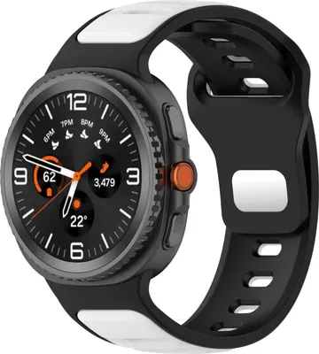 Produktbild von Für Samsung Galaxy Watch 8 / 8 Classic Reverse Buckle Two Color Silikon Armband Schwarz / Weiß