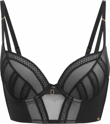 Produktbild von Gossard Shadow Mesh Longline Push-Up Black/Grey 75 F