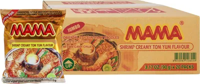 Produktbild von [ 20x 90g ] MAMA Instant Nudeln Shrimp Creamy Tom Yum Flavour / JUMBO Pack / Tom Yum Garnelen-Rahmgeschmack