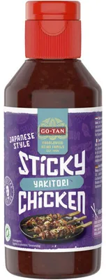 Produktbild von Go-Tan Sticky Chicken Yakitori 220g – Asiatisches Hähnchen-Spießchen mit süß-würziger Sauce