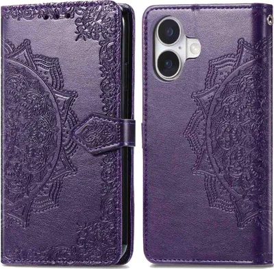 Immagine prodotto di imoshion Custodia a libro Mandala per iPhone 16 - Viola