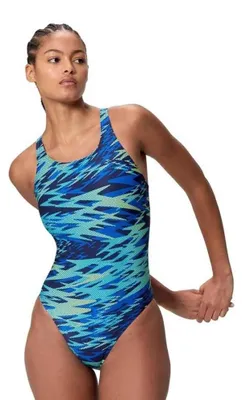 Immagine prodotto di Costume da bagno Speedo Hyperboom Print, modello Medalist, colore blu, taglia UK 32, per donna