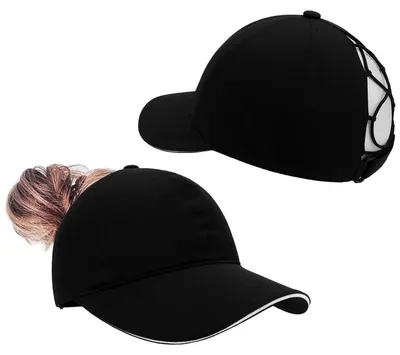 Produktbild von Baseball Cap Damen Pferdeschwanz Sommer Wasserdicht Atmungsaktiv Schwarz Einheitsgröße
