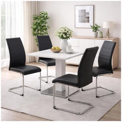 Produktbild von Esszimmerstuhl SallyC Kunstleder 4er-Set Schwarz