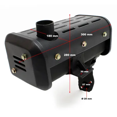 Produktbild von Wiltec tlmič výfuku pre motor LIFAN 10 hp - náhradný diel pre dieselový motor - jednovalcový tlmič výfuku pre malé motory a motokáry, 4-taktný motor a OHV časovanie ventilov