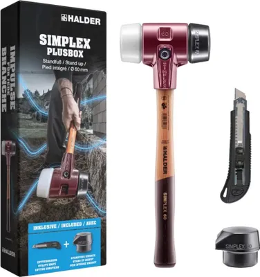 Produktbild von HALDER SIMPLEX Plusbox Standfuß Ø 60 mm Superplastik / Gummi + Cuttermesser