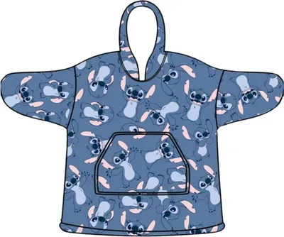 Produktbild von Lilo & Stitch Hoodie-Decke – Kuschelige Kinderdecke aus Korallenfleece Onesize