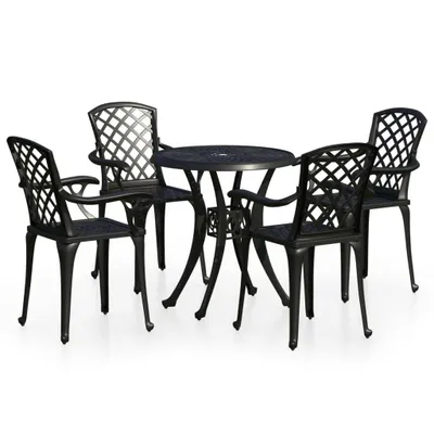 Obrázek produktu pro vidaXL 5dílná sada Bistro Set Cast Aluminium Black