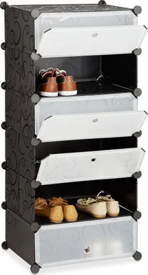 Zdjęcie produktu dla relaxdays 10021962_46 relaxdays   Schuhschrank transparent/schwarz