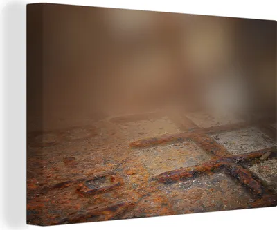 Produktbild von OneMillionCanvasses® - Leinwandbilder - 140x90 cm, Rost - Eisen - Industriell - Vintage, Wandbilder Kunstdruck Wanddekoration - Foto auf Leinwand - Gemälde auf Holzrahmen