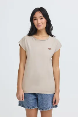 Produktbild von Oxmo OXSille Damen T-Shirt Kurzarm Shirt 100% Baumwolle Regular Fit