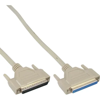 Produktbild von InLine Serielle Verlängerung, 37pol Stecker / Buchse, 1:1 belegt, 1m, Beige, 1 m, DB-37, DB-37, Männlich, Weiblich