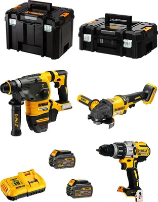 Produktbild von DeWALT Kit DCK376T2T (DCH333 + DCG418 + DCD996 + 2 x 54V/18V 6,0 Ah + DCB118 + TSTAK II + TSTAK VI)
