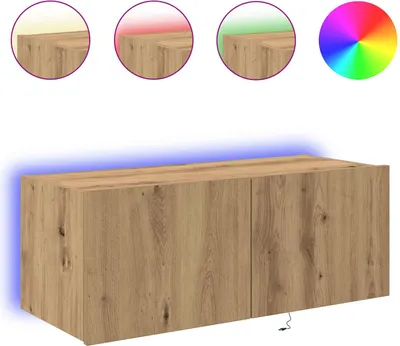 Produktbild von TV-Wandschrank Artisan-Eiche 80 x 35 x 31 cm Holzwerkstoff