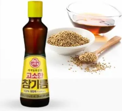 Produktbild von Ottogi | Sesamöl Aus Gerösteten Samen - 160 Ml - Koreanisches Kochen - Natürliche Zutaten - Sesamöl