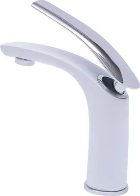 Produktbild von Waschtischarmatur, Messingkonstruktion, ergonomisches Einhebel-Design, WEISS