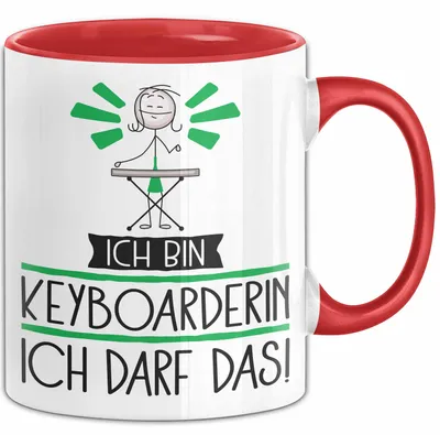 Produktbild von Geschenk für Keyboarderin Tasse Lustige Geschenkidee Geburtstag Ich Bin Keyboarderin Ich Darf Das (Rot)