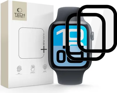 Image de Verre hybride Tech-Protect Glass Flex+ - Lot de 2 pour Apple Watch 4 / 5 / 6 / SE 1 / 2 / 3 (44 mm) - Noir