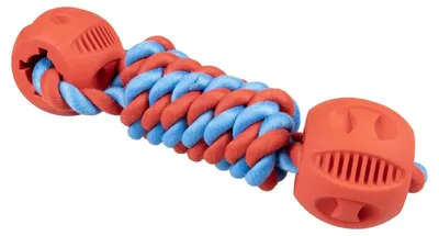 Produktbild von Duvo+ Hundespielzeug Rubrop Hantelseil mit 2 Bällen rot, Maße: 22 x 7 x 7 cm
