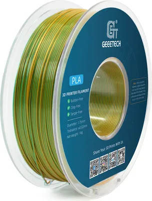 Produktbild von Geeetech Silk PLA-Filament fuer 3D-Drucker, 1,75 mm, Massgenauigkeit +/- 0,03 mm, hochwertiges 3D-Druckmaterial mit Farbverlauf und zwei Farben fuer die meisten FDM-3D-Drucker, 1-kg-Spule (2,2 lbs) šC Gelb + Gruen