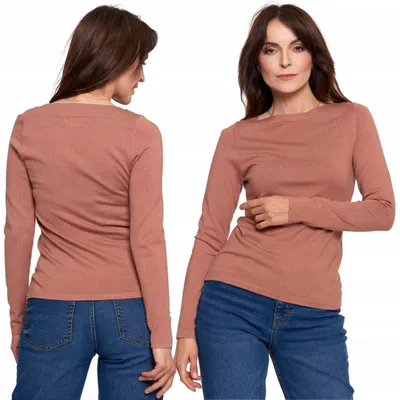 Imagen del producto de Jerseys de mujer - Jersey fino, talla XXL - Jersey de viscosa color beige - Jersey ajustado