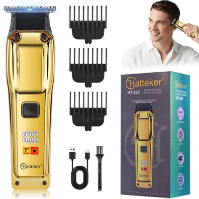 Obrázek produktu pro INF LCD Digitální Displej USB Dobíjecí Strojek na Vlasy - Bezdrátový Zastřihovač Zlato