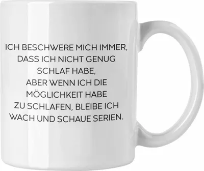 Produktbild von Trendation - Lustige Tasse mit Spruch für Frauen Männer Arbeit Büro Lustig Tassen Becher mit Sprüchen Kollegin Geschenk Sarkasmus Schlafen (Weiß)