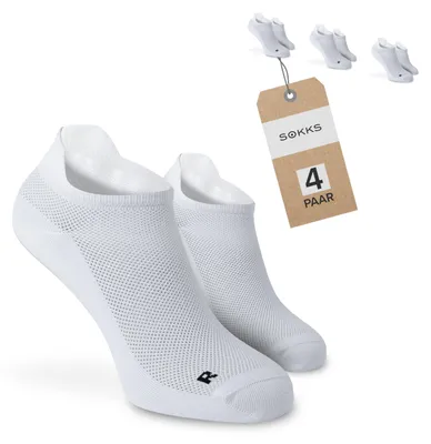 SOKKS Laufsocken Weiß aus leichtem Funktionsgewebe — 4 Paar Set