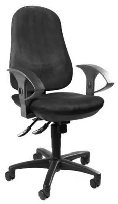 Produktbild von Topstar Profi Bürostuhl ERGO SYDNEY Ergonomischer Schreibtischstuhl mit Armlehnen (höhenverstellbar) Stoff Schwarz Drehstuhl für Büro, Zuhause