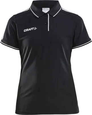 Produktbild von Craft Pro Control Poloshirt Damen - Schwarz / Weiß