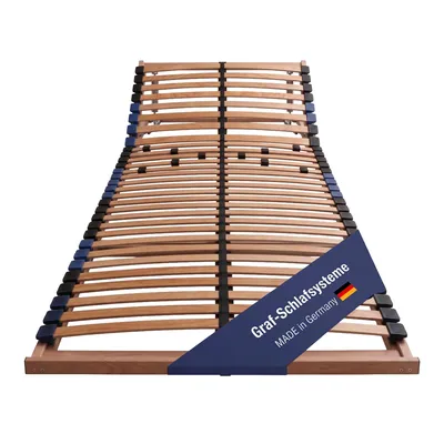 Produktbild von LEO KV Lattenrost 7 Zonen 120 x 200 cm Kopfteil verstellbar 28 Leisten mit 10 Schieber Mittelgurt zerlegt