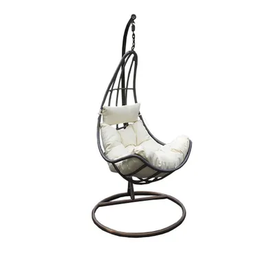 Produktbild von Hochwertiger Hängestuhl Hängekorb Hängesessel Polyrattan inkl. Regenabdeckung