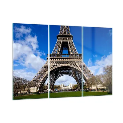 Produktbild von Bilder auf glas - Turm Paris Eiffle - 165x110cm - Glasbilder - Wandbilder - Kunstdruck - zum Aufhängen bereit - Wanddekoration aus Glas - Glas Bilder - Wandbild auf Glas - 3 Teile - GCE165x110-0154