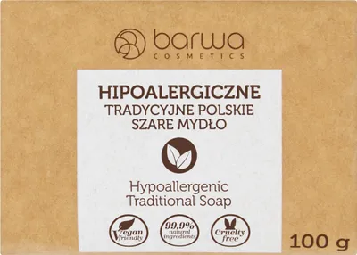 A product shot of a bar of soap packaging.
