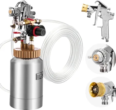 Obrázok produktu pre VEVOR tlaková nádrž na striekaciu farbu, 2 l tlaková nádrž s 2 striekacími pištoľami (φ1,8 mm + φ3 mm) a 2 hadicami (3 m) na umelecké výtvory pre domácich majstrov, nádoba na farbu s rozprašovačom