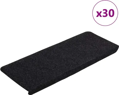 Produktbild von Stufenmatten Selbstklebend 30 Stk. Schwarz 65x24,5x3,5 cm