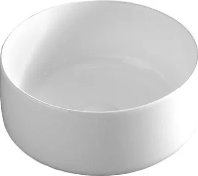 Obrázek produktu pro Umyvadlo na desku 35 cm kulaté, lesklé, bílé.