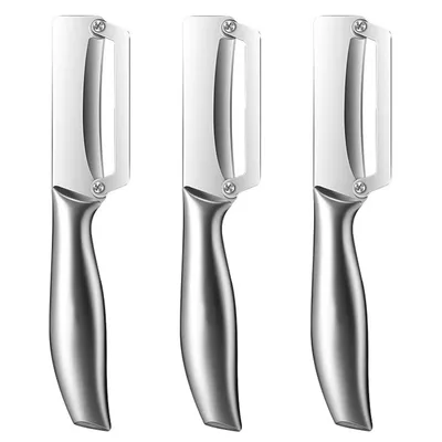 Produktbild von Sparschäler 2er Set Edelstahl, extra scharfe Klinge, für Gemüse & Obst, robust für harte Schale, ergonomischer Griff, Küchenhelfer