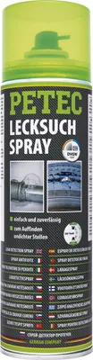 A spray can of Petec Lecksuchspray.