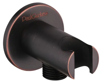 Produktbild von PaulGurkes Wandanschlussbogen mit Brausehalter Schwarz Nostalgie