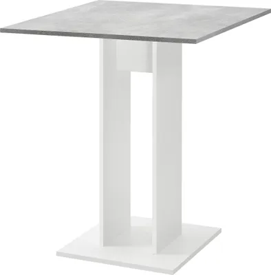 Produktbild von Kuchyňský stůl čtvercový 65 x 65 x 78 cm Sloupový stůl Dřevotřískový jídelní stůl Stůl bílý / betonový vzhled [en.casa]