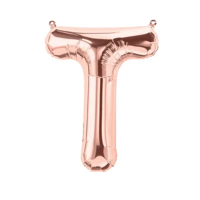 Produktbild von Folienballon Buchstabe T, rosegold, ca. 40 cm, für Luftbefüllung